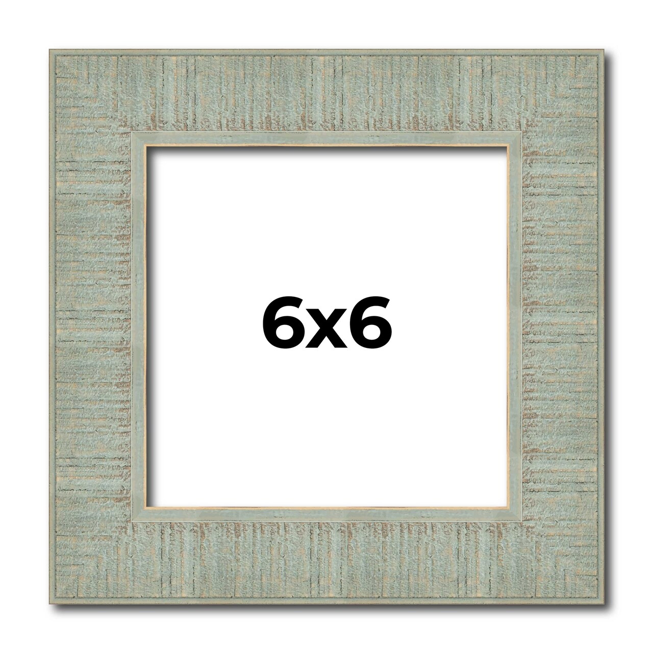 Square Sculpted Blue Picture Frame - UV Acrylic, Foam Board Backing, Hanging Hardware